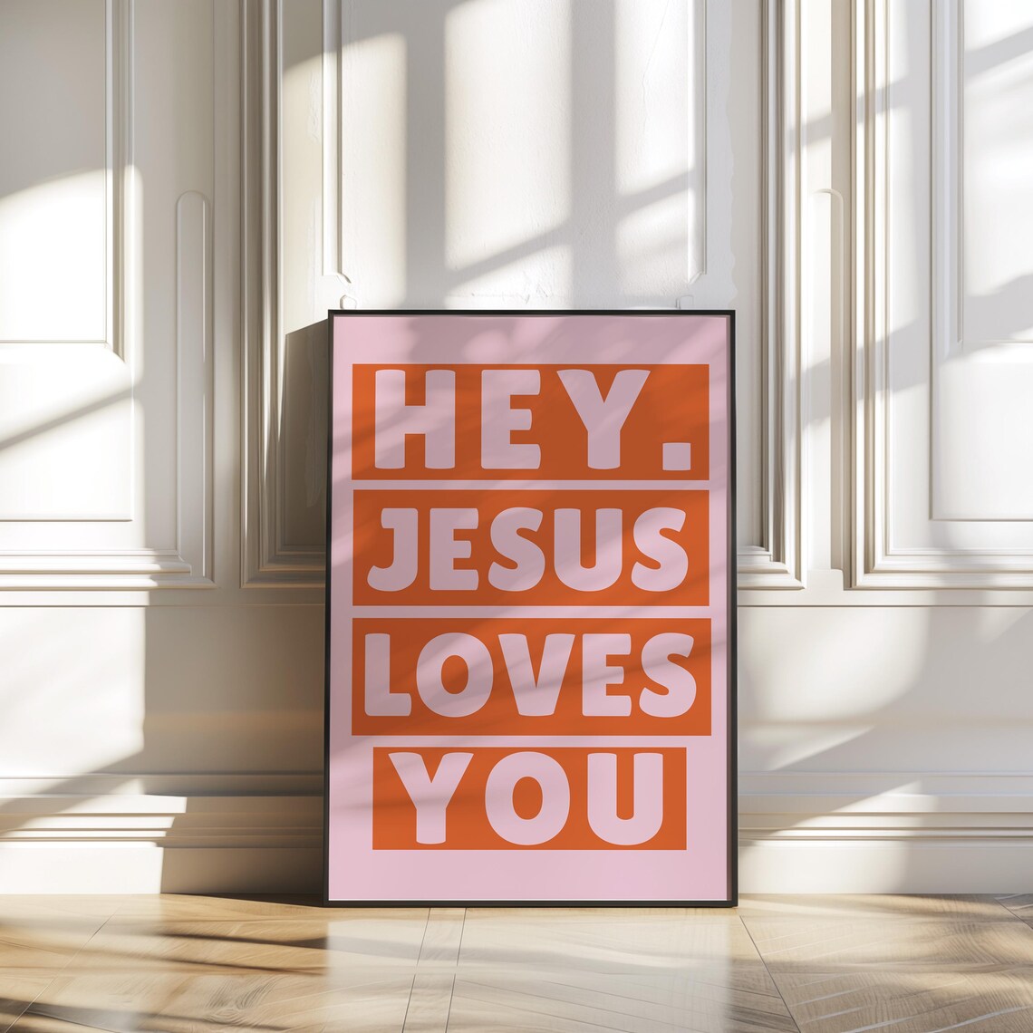 Jesus Loves You Maximalist Christian Typography Art Print - Image 2