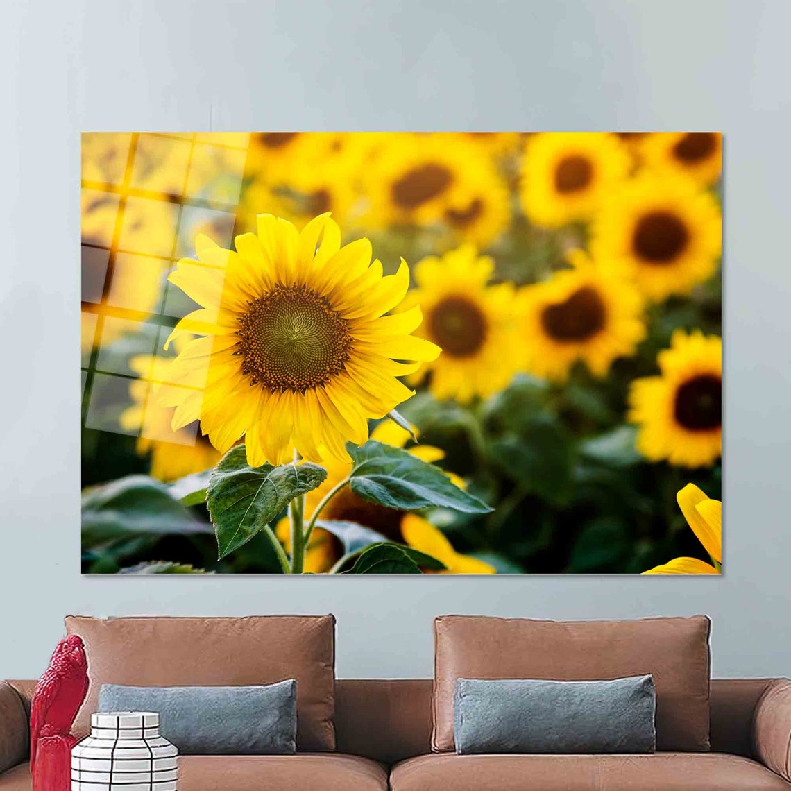 Bright Yellow Sunflowers Field Close Up Cheerful Floral Poster - Image 2