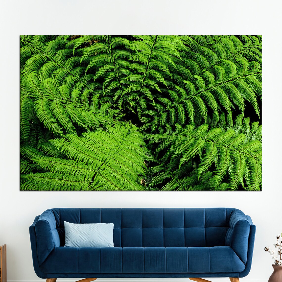 Lush Green Fern Leaves Close Up Botanical Nature Photography Poster