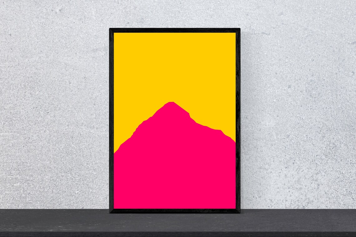 K2 Poster Mountain Contour Art Print Minimal Modern Wall Art Climbing Mountains Hobby A4 Pop Art