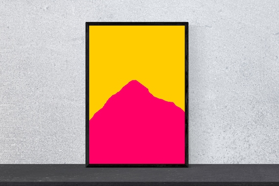 K2 Poster Mountain Contour Art Print Minimal Modern Wall Art Climbing Mountains Hobby A4 Pop Art