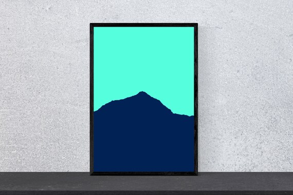 Mount Everest Poster Mountain Contour Art Print Minimal Modern Wall Art Climbing Mountains Hobby A4 Pop Art