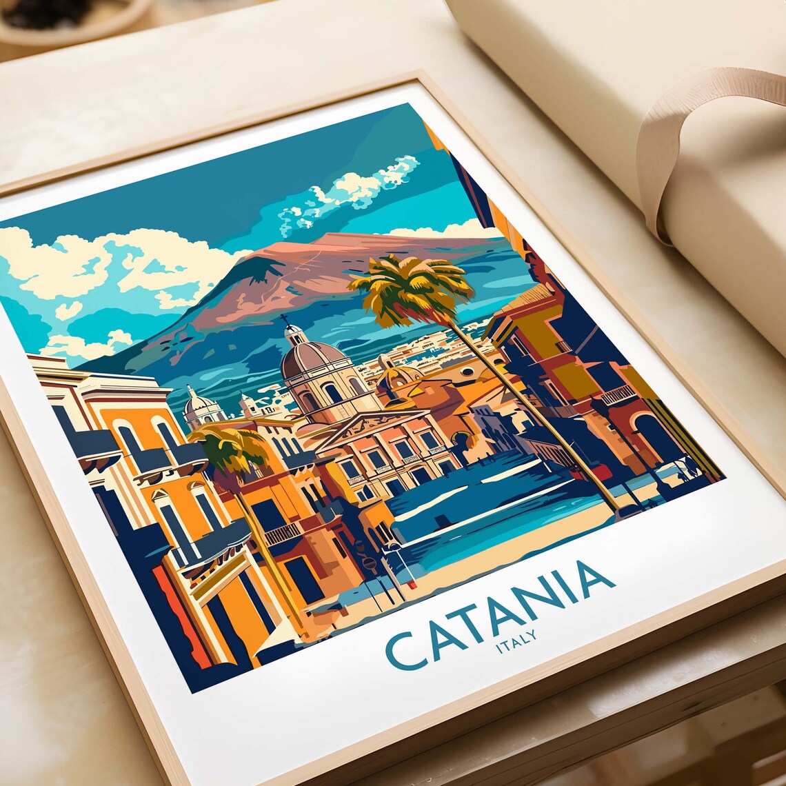 Catania Italy Art Print, Sicily Travel Poster