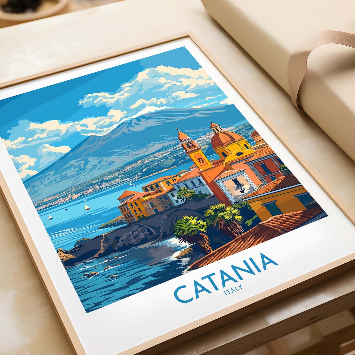 Catania Print Italy Sicilytravel Poster Catania Artwork Poster Gift Italy Home Decor Catania Illustration Art Lover Italy Print Catania
