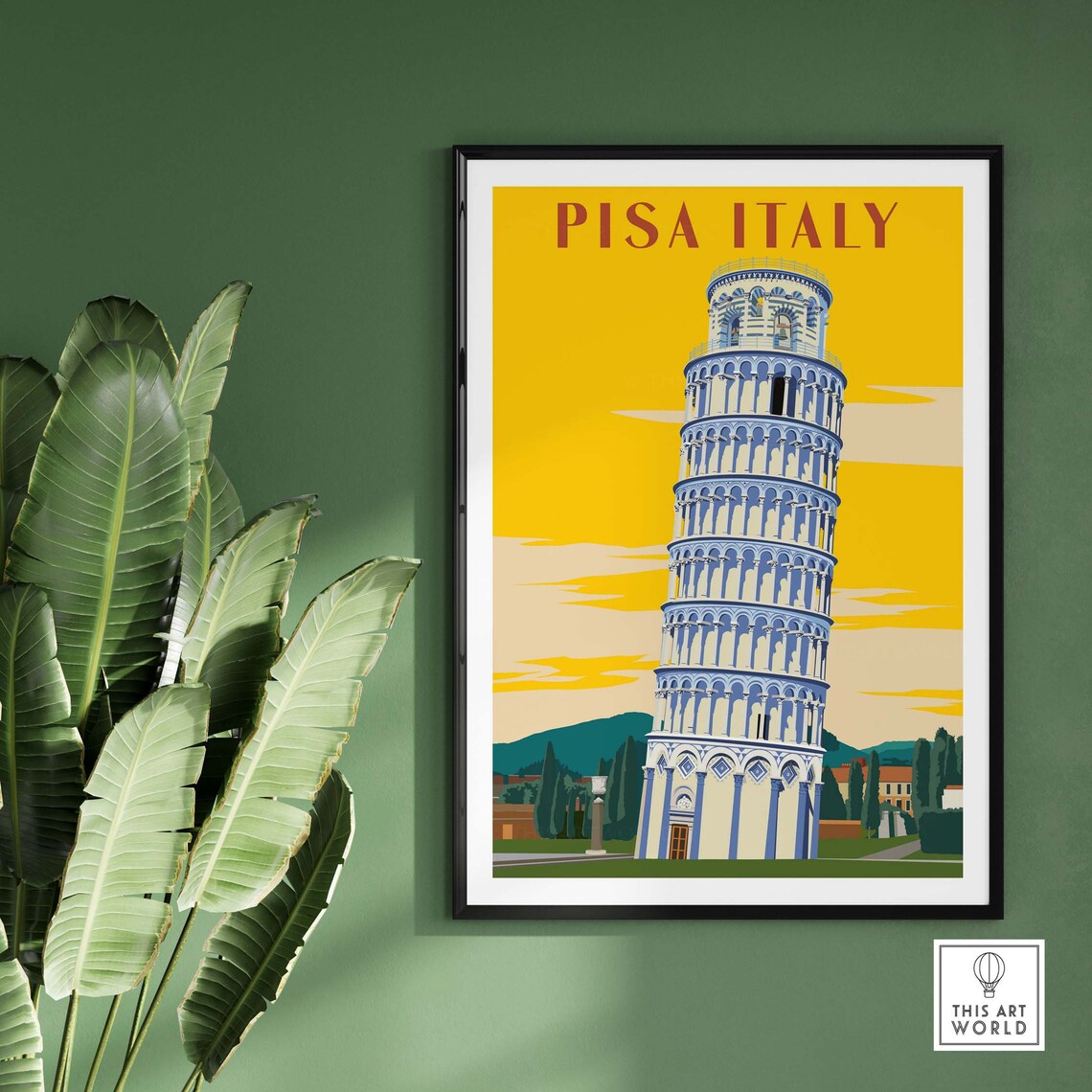Pisa Travel Poster, Italy Skyline Art Print - Image 2