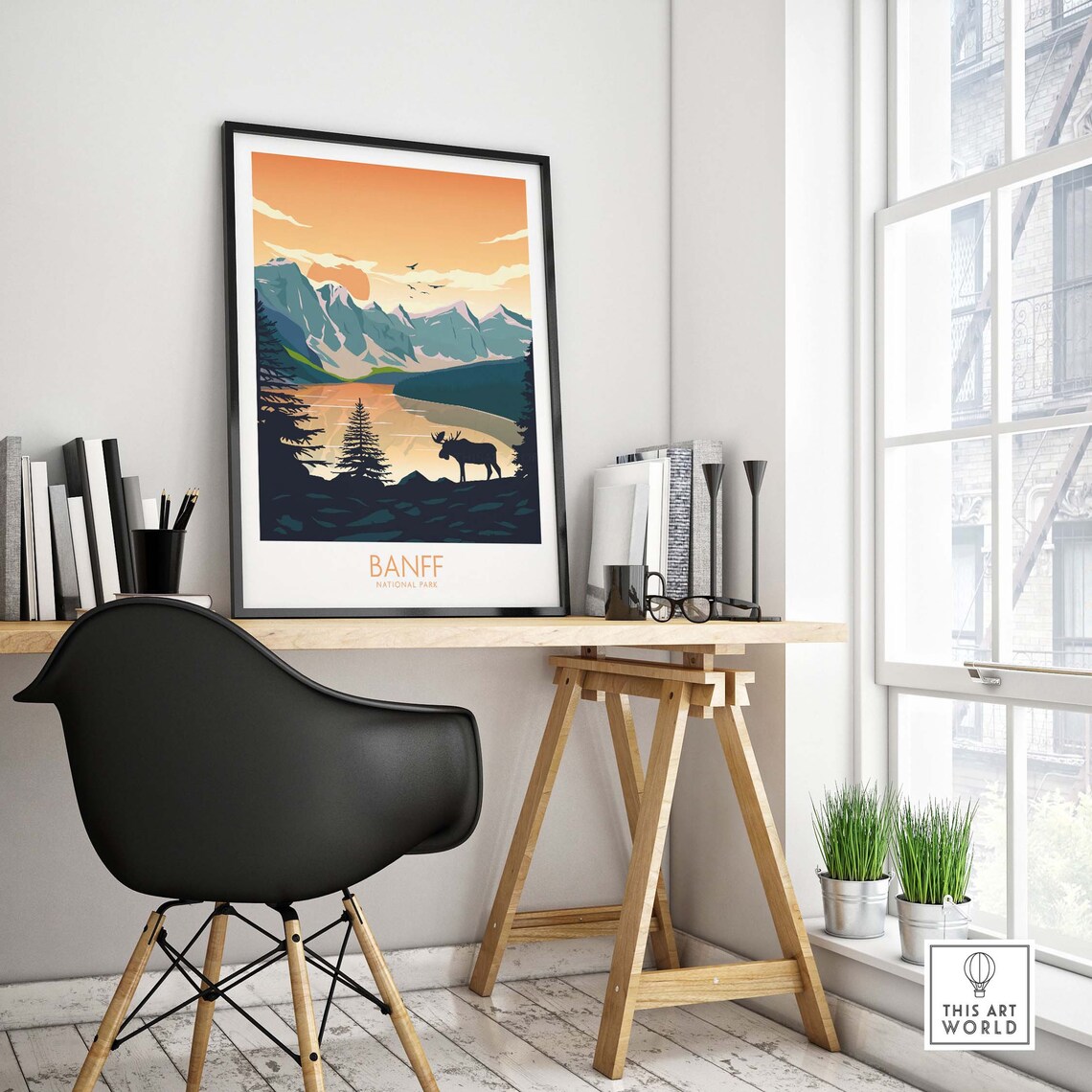 Banff National Park Travel Poster, Mountain Landscape - Image 4