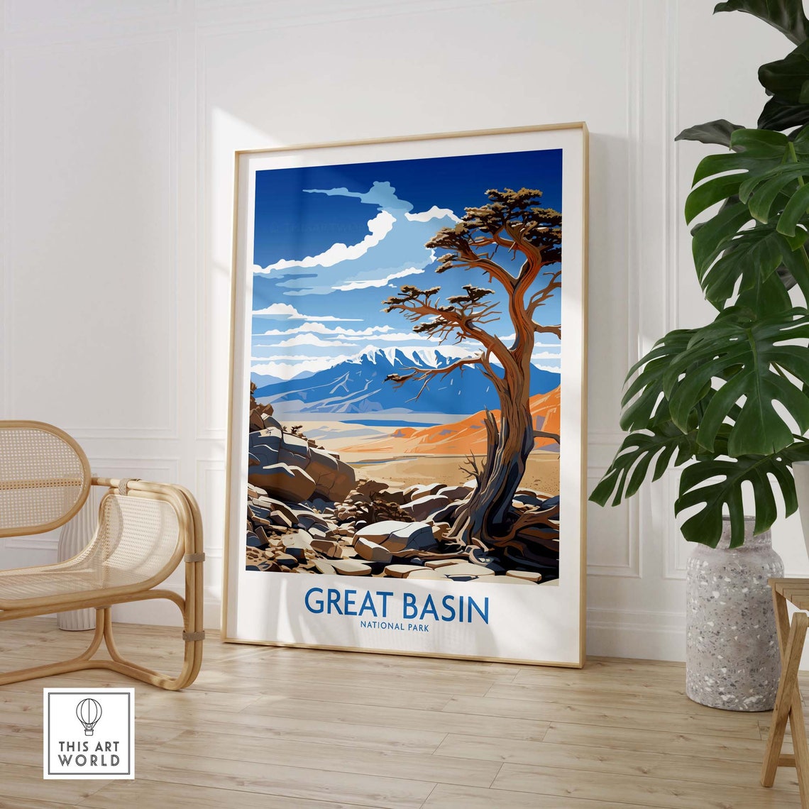 Great Basin National Park Ancient Pine Snow Capped Peak Poster - Image 3