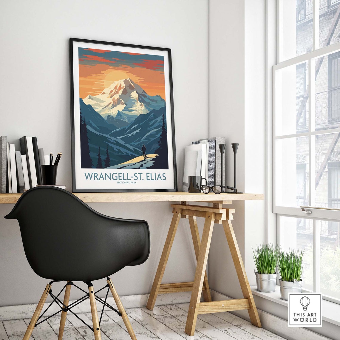 Wrangell St Elias National Park Alaska Glacier Peak Hiker Poster - Image 4