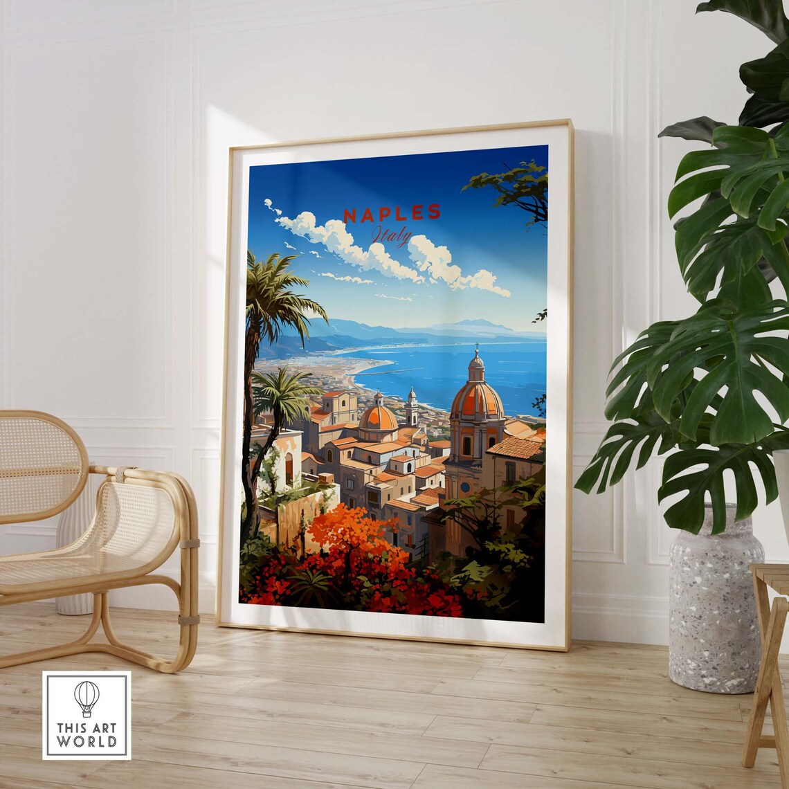 Naples Italy Travel Poster, Home Decor Wall Art - Image 3