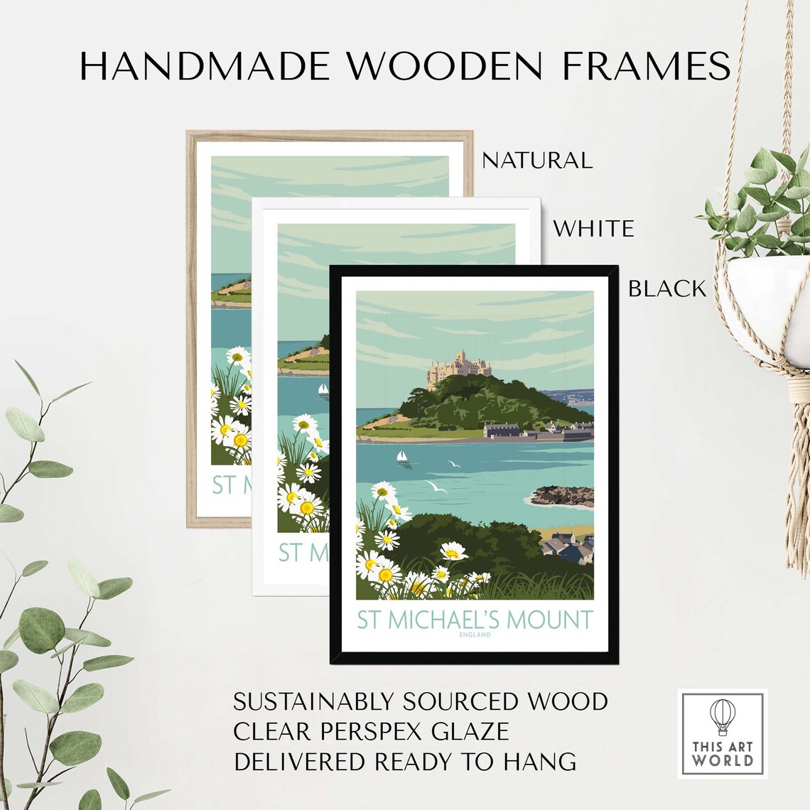 Cornwall Travel Poster, St Michaels Mount Art Print - Image 2