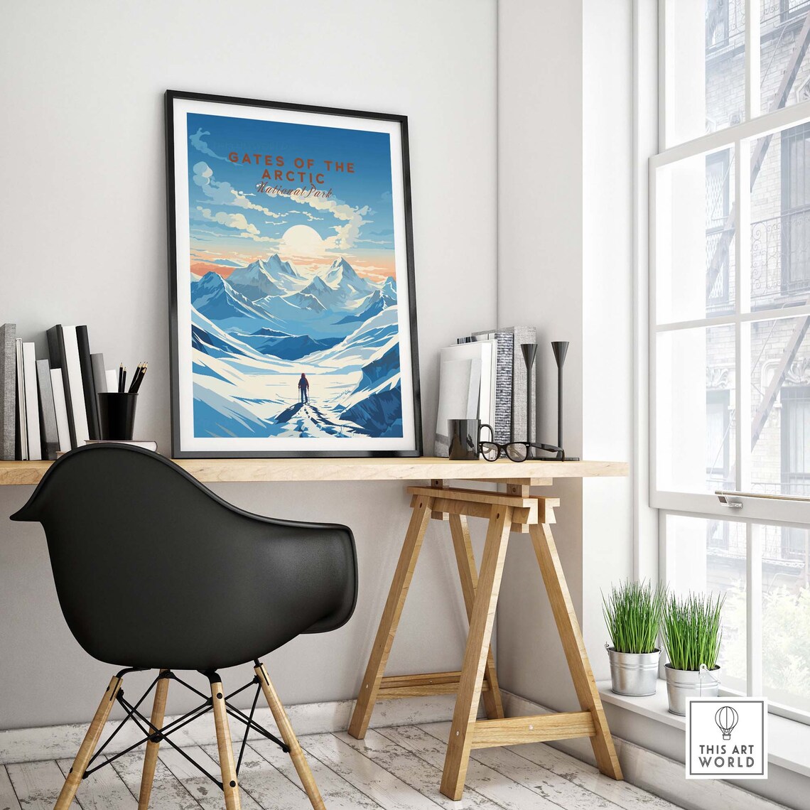 Gates Of The Arctic National Park Arctic Skier Snow Peak Poster - Image 4