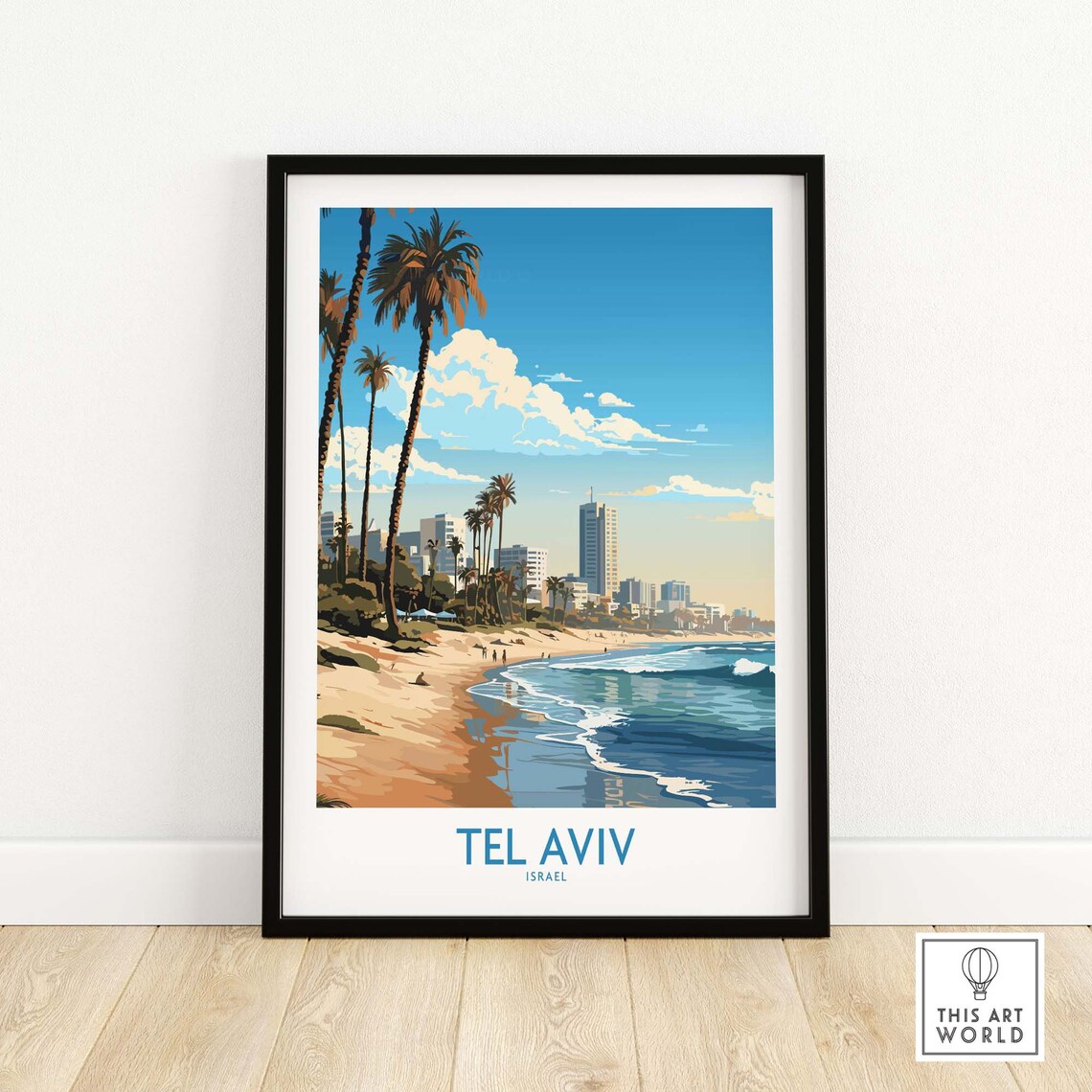 Tel Aviv Travel Poster, Personalized Illustration