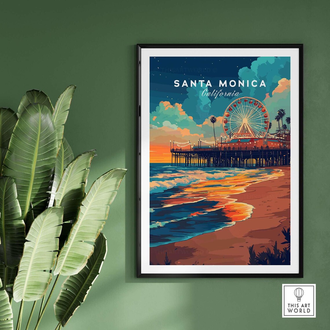 Santa Monica Beach, Iconic Pier Art Print - Image 2