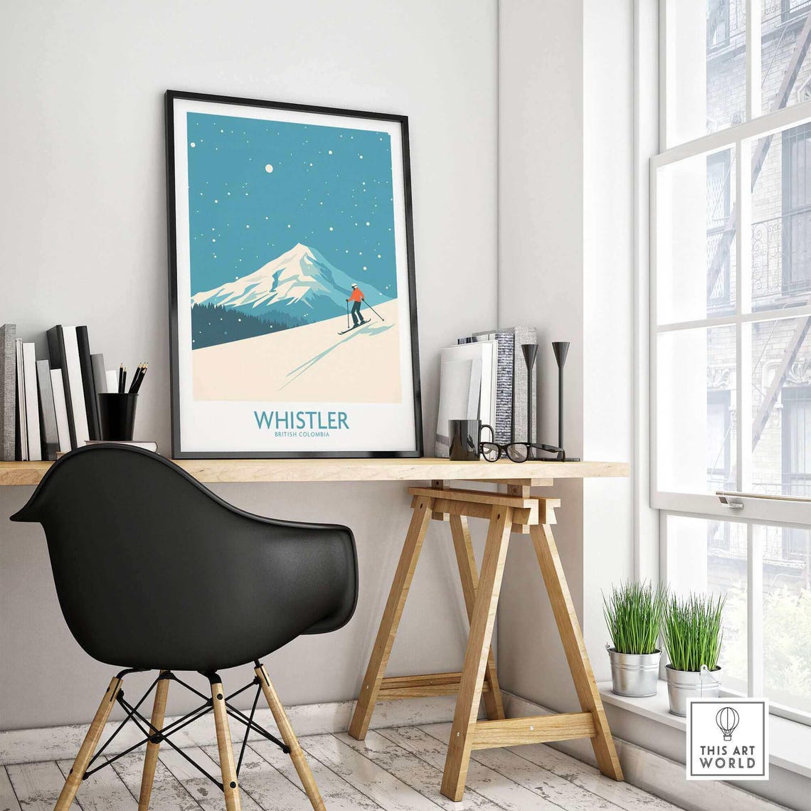 Whistler Ski Resort, Winter Sports Travel Poster - Image 4