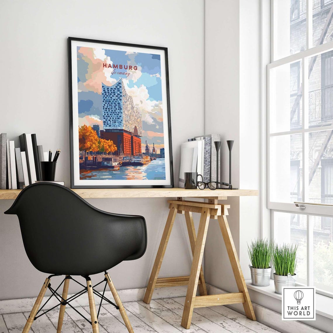Hamburg, Germany Art Print, Elbe River - Image 4