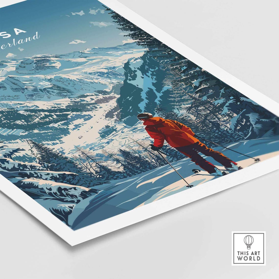 Arosa Travel Poster, Switzerland Ski Resort - Image 5