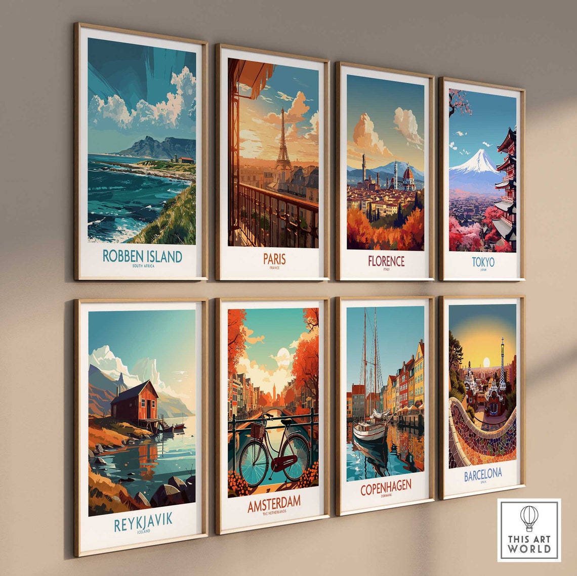 Robben Island South Africa Coastal Table Mountain Travel Poster - Image 3