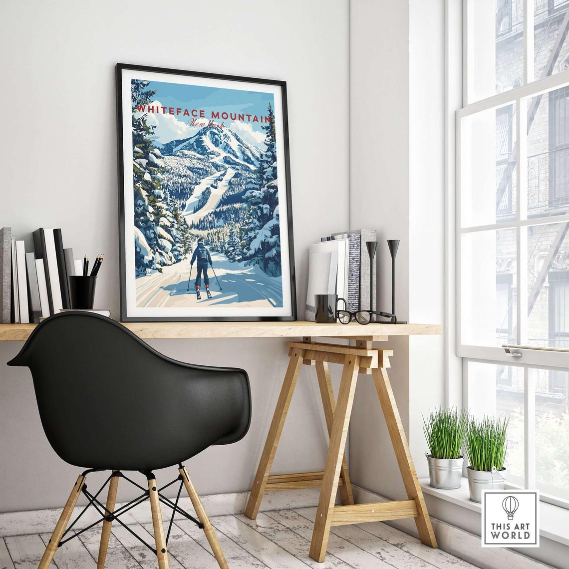 Whiteface Ski Resort Travel Poster, New York - Image 4