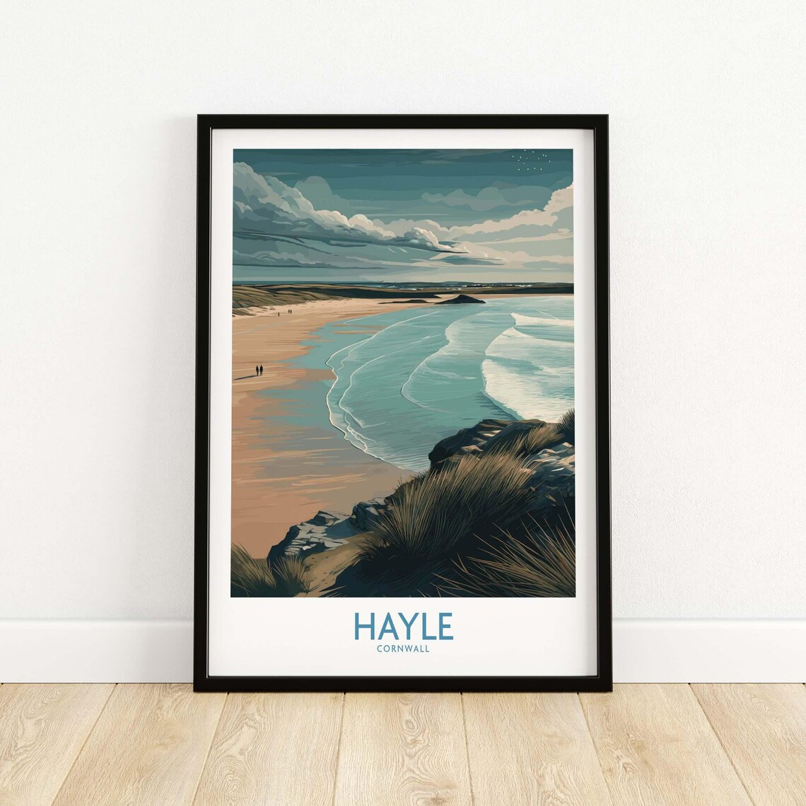 Hayle Beach Vintage Travel Poster Art Print
