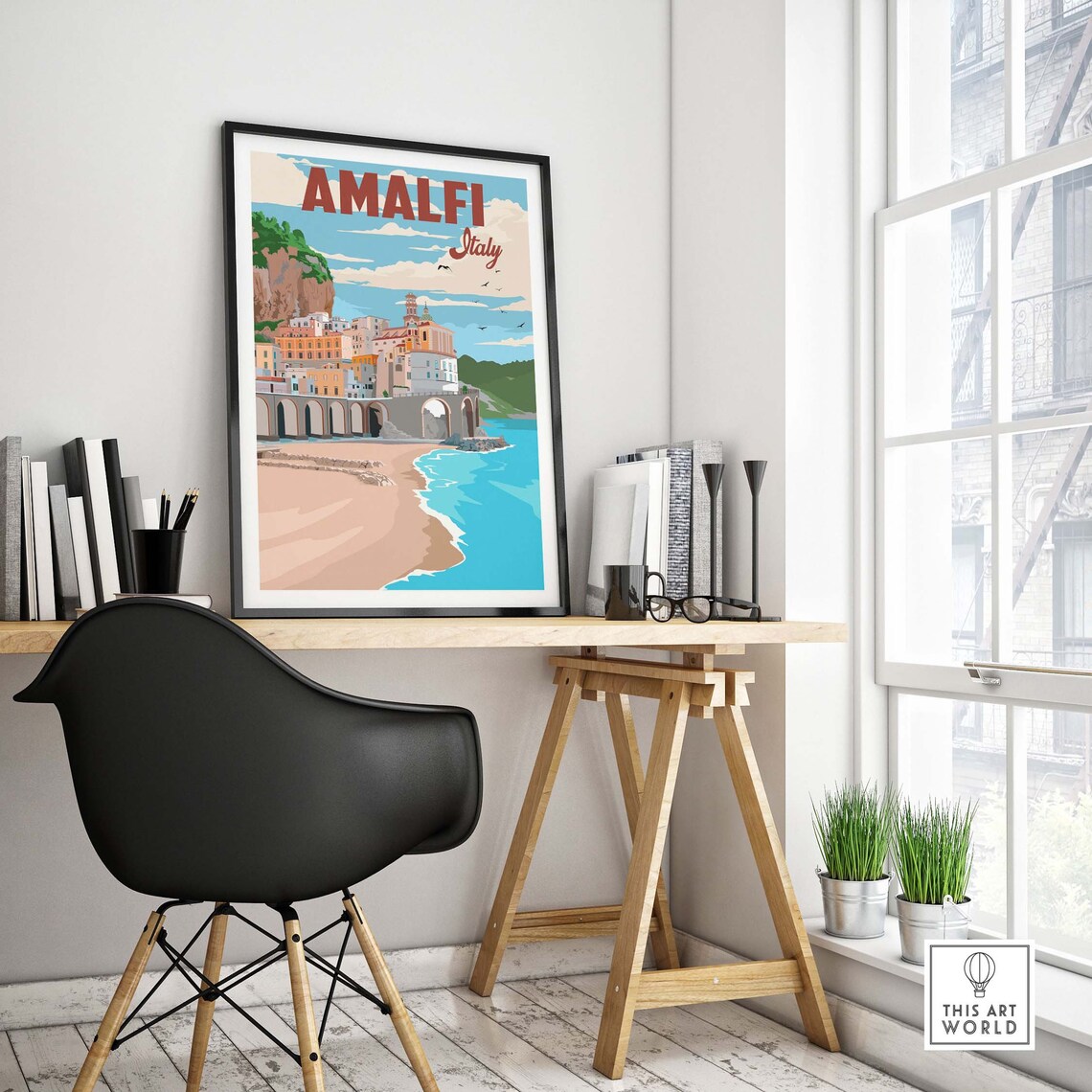 Amalfi Coast Italy Italian Riviera Travel Poster