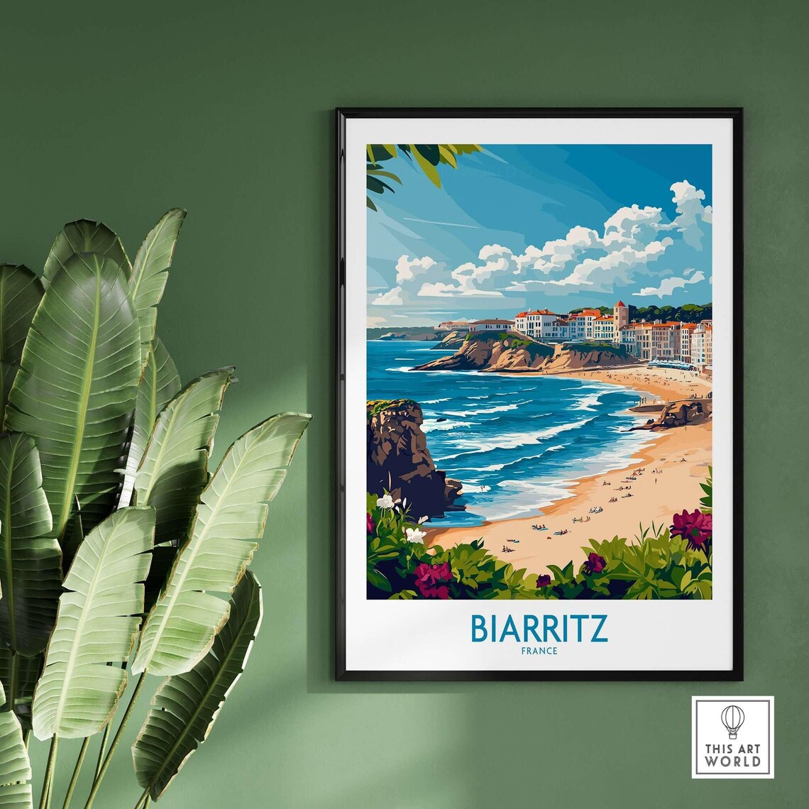 Biarritz Travel Poster, France Wall Art Print - Image 2