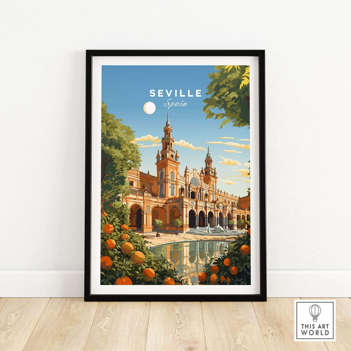 Seville Spain Travel Poster, Europe Wall Art Print