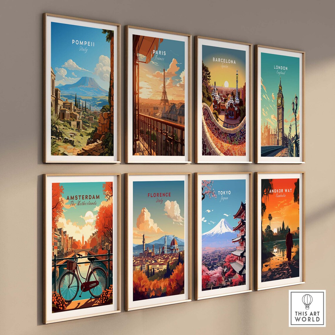 Pompeii Illustration Italy Travel Poster - Image 3