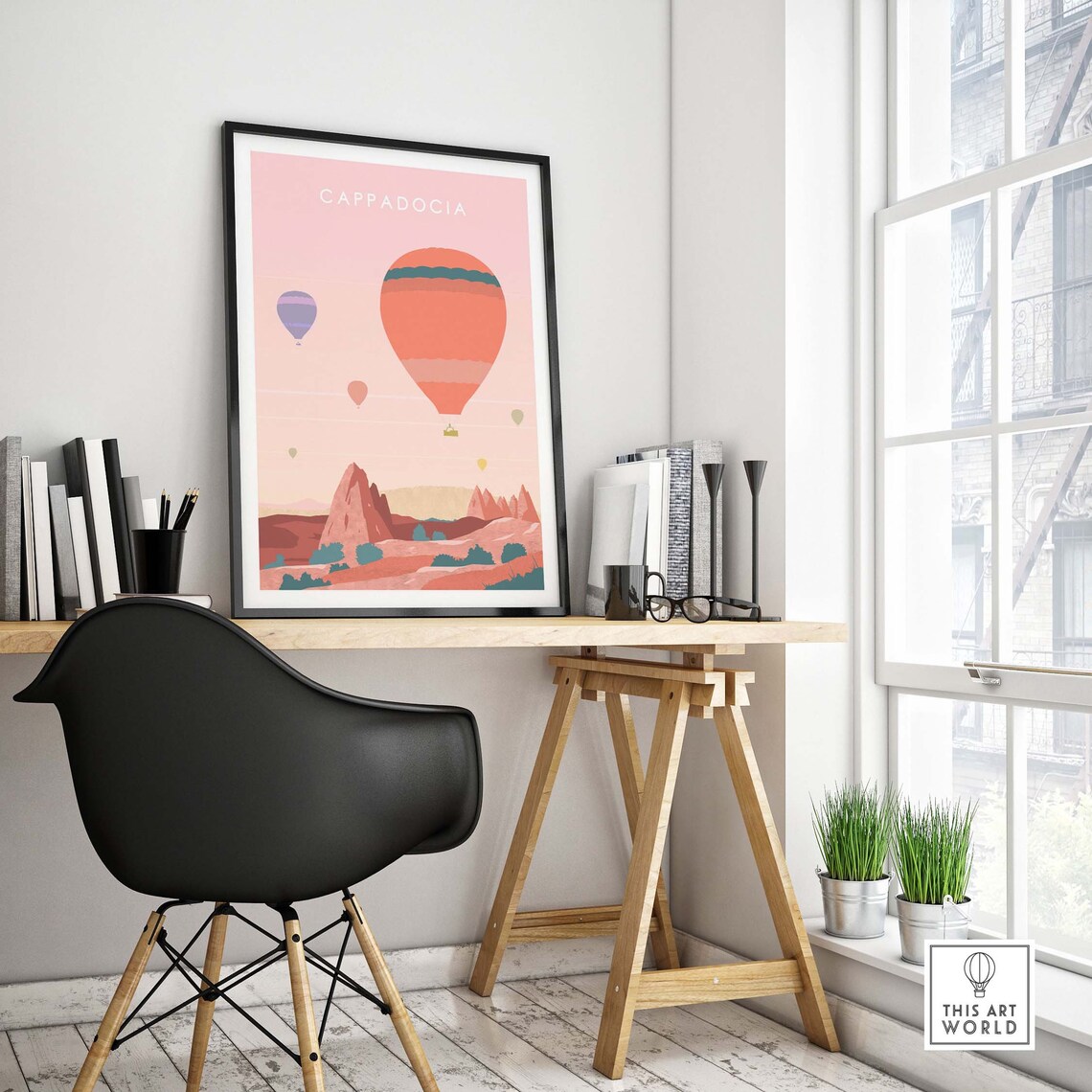 Cappadocia Turkey Travel Poster, Hot Air Balloon Art - Image 4