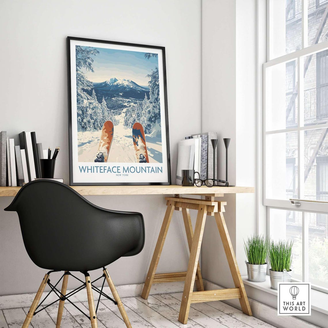 Ski Whiteface Ski Mountain Travel Poster - Image 4