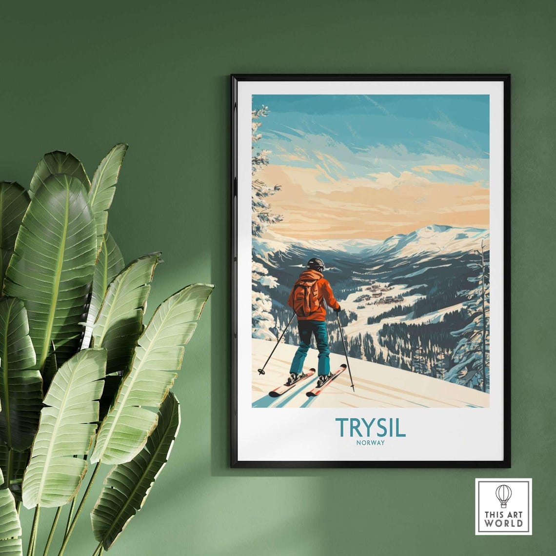 Trysil Ski Lodge Poster, Winter Sports Art - Image 2