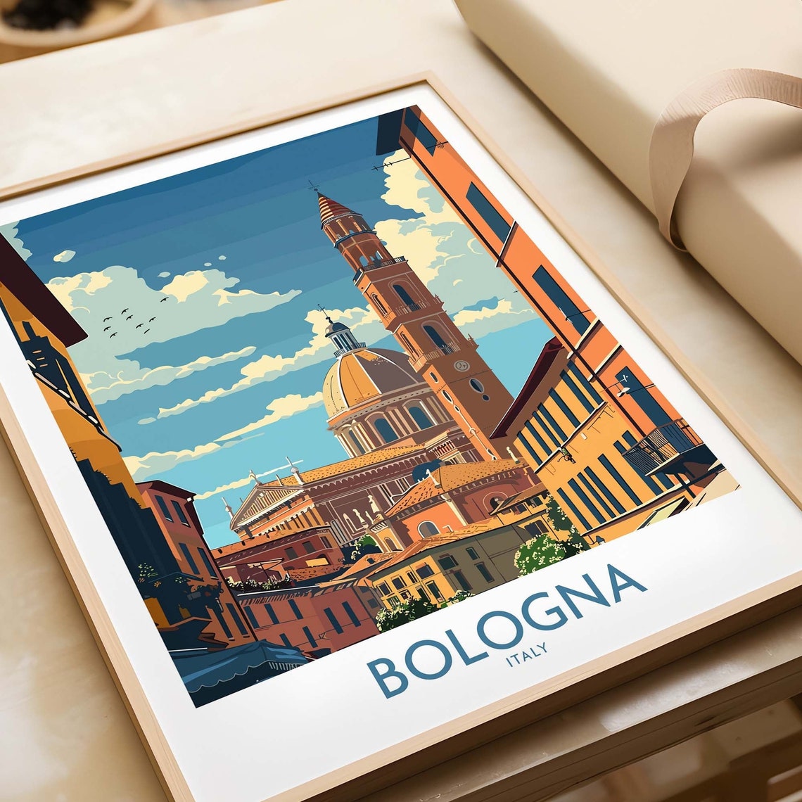 Bologna Travel Print Bologna Wall Art Print Italy Home Decor Bologna Artwork Poster Gift Bologna Illustration Art Lover Italy Print