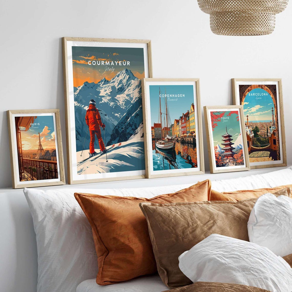 Courmayeur Ski Poster, Italy Winter Sports Art - Image 3