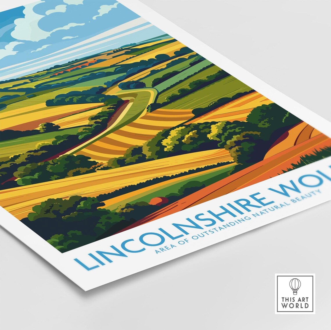 Lincolnshire Wolds England Golden Fields Green Valleys Travel Poster - Image 4