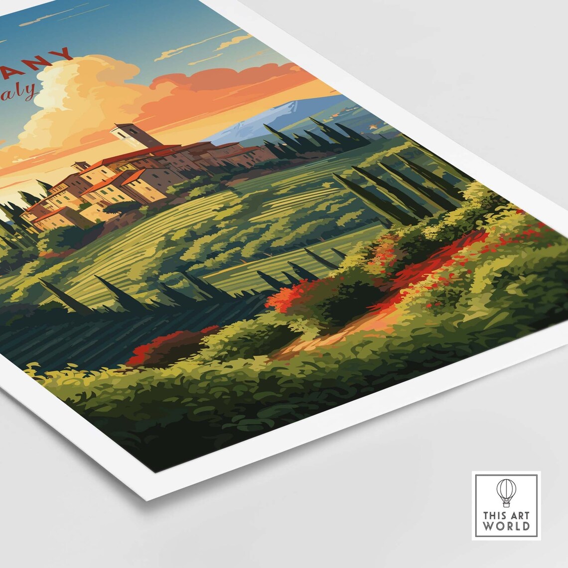 Tuscany Italy Travel Poster, Home Decor Art Print - Image 4