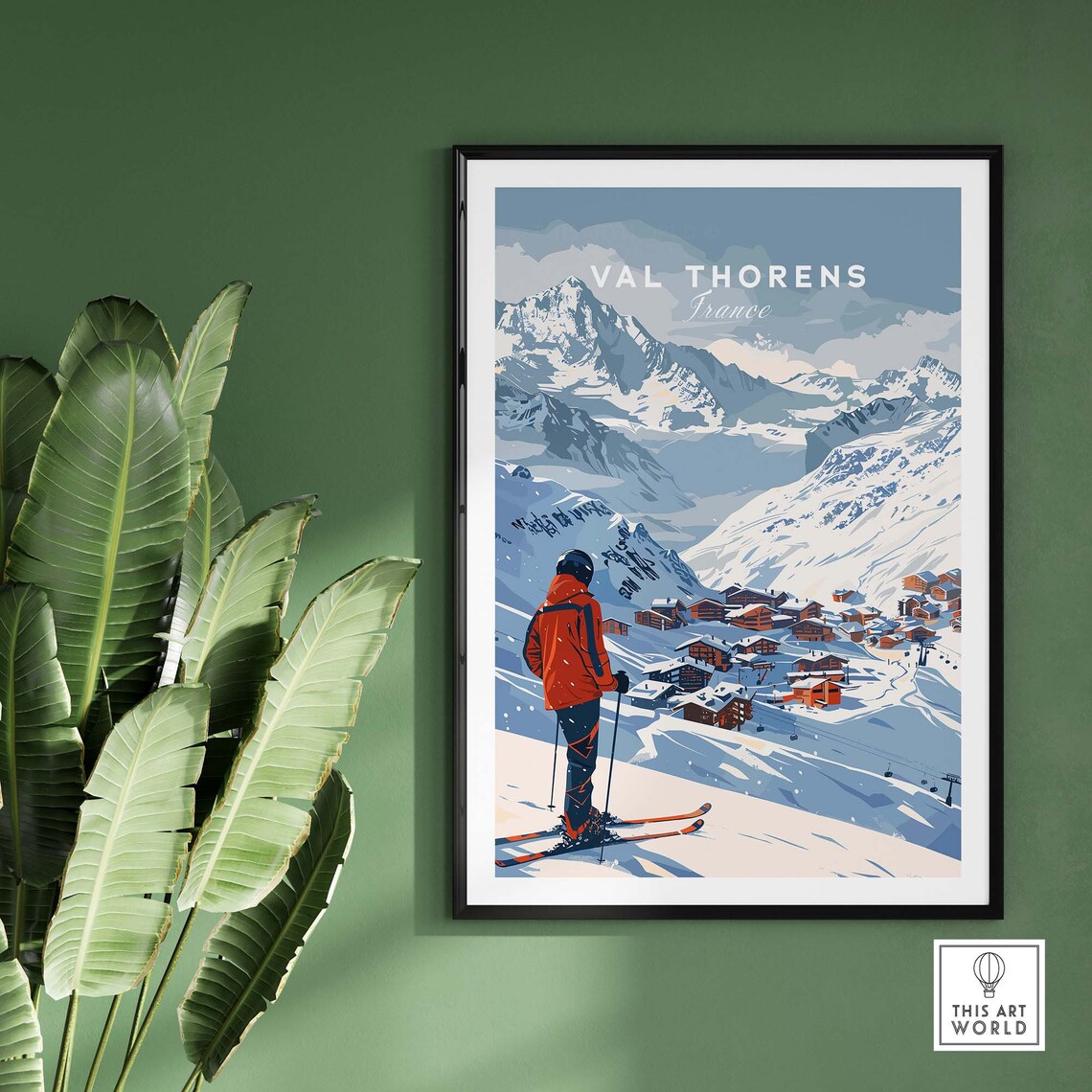 Val Thorens France Ski Village Snow Peaks Winter Resort Art Poster - Image 2