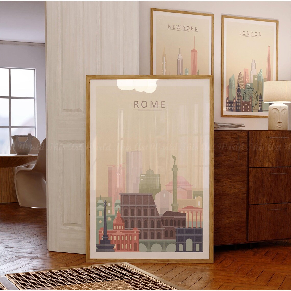 Rome Skyline Minimalist Art Print, Travel Poster - Image 3