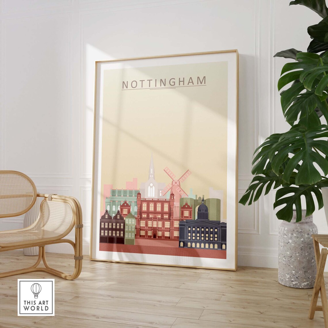 Nottingham Skyline Print, Cityscape Wall Decor - Image 3