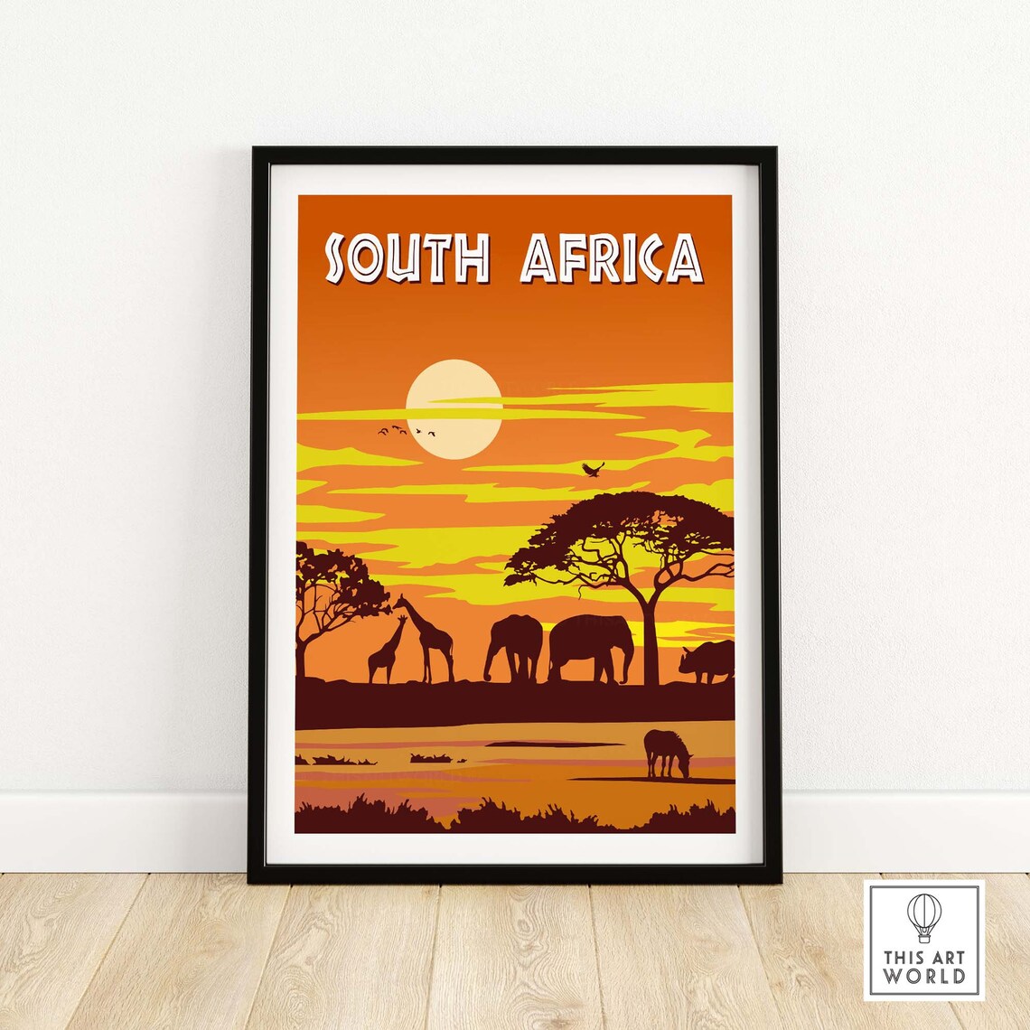 South Africa Kruger National Park Safari Travel Poster