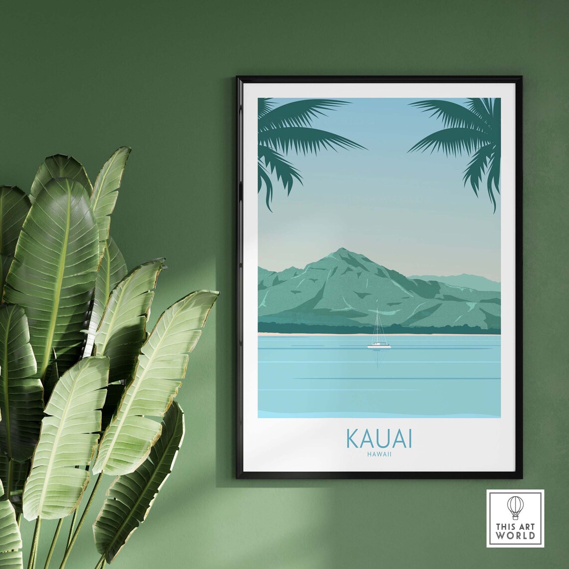Kauai Travel Poster, Hawaii Island Beach Print - Image 2