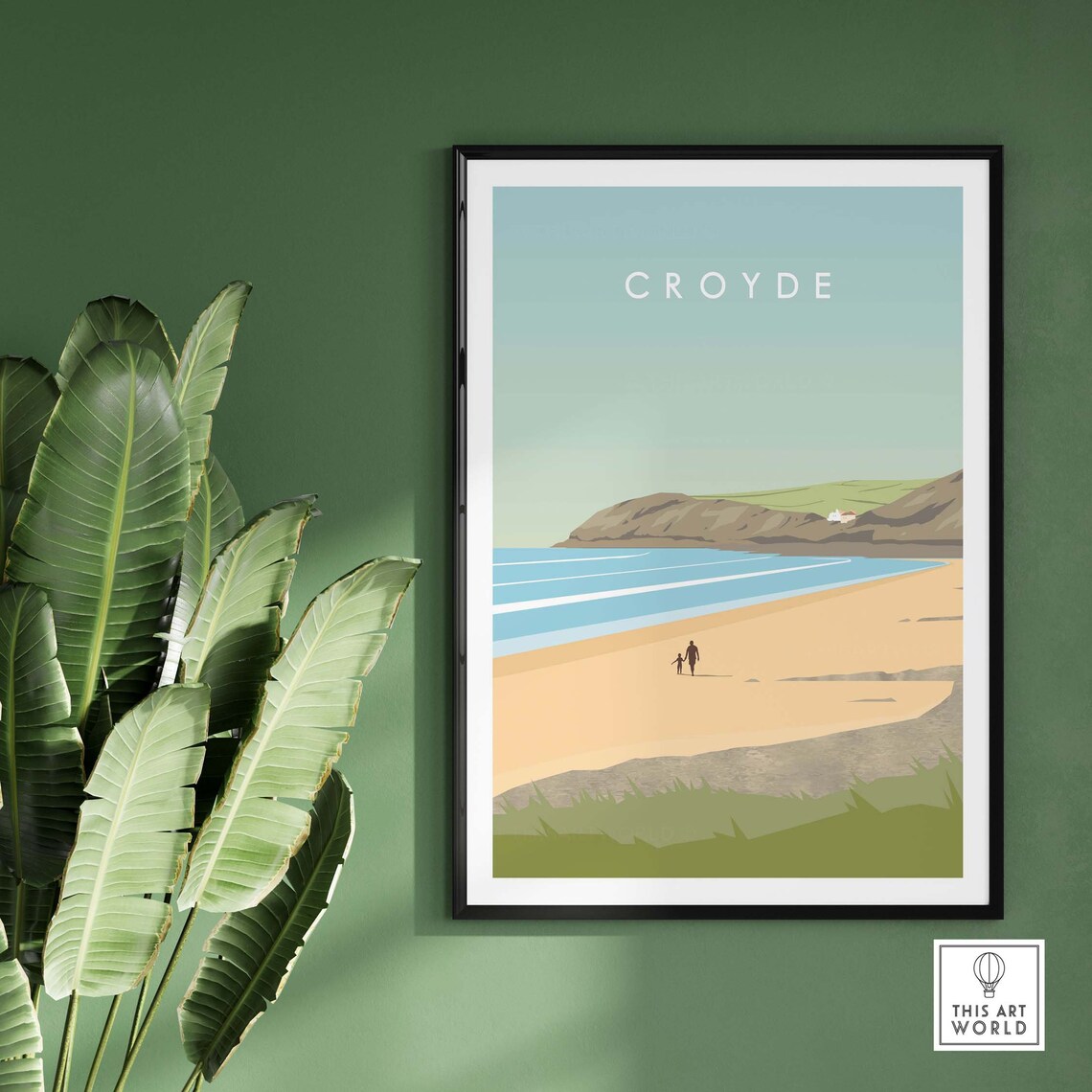 Croyde Beach Travel Poster, North Devon Artwork - Image 3