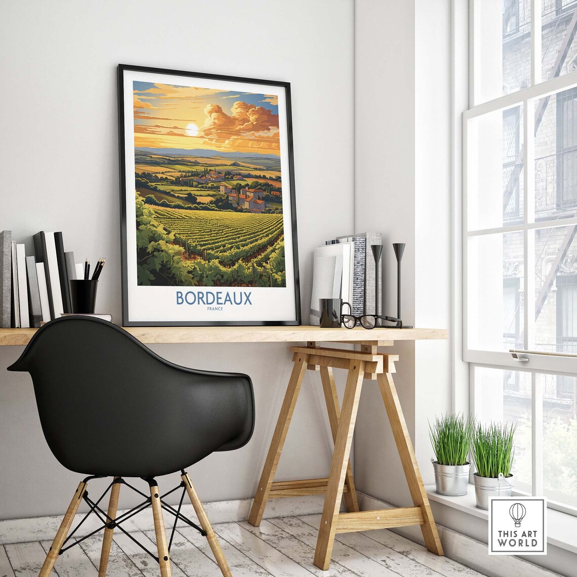 Bordeaux France Travel Poster, Wine Region Art Print - Image 4