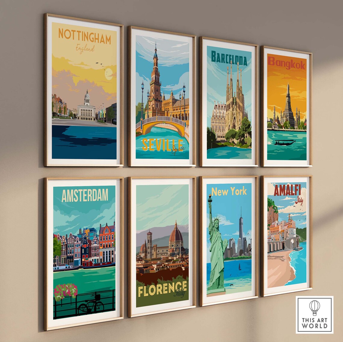 Nottingham England Travel Poster, East Midlands Art Print - Image 3