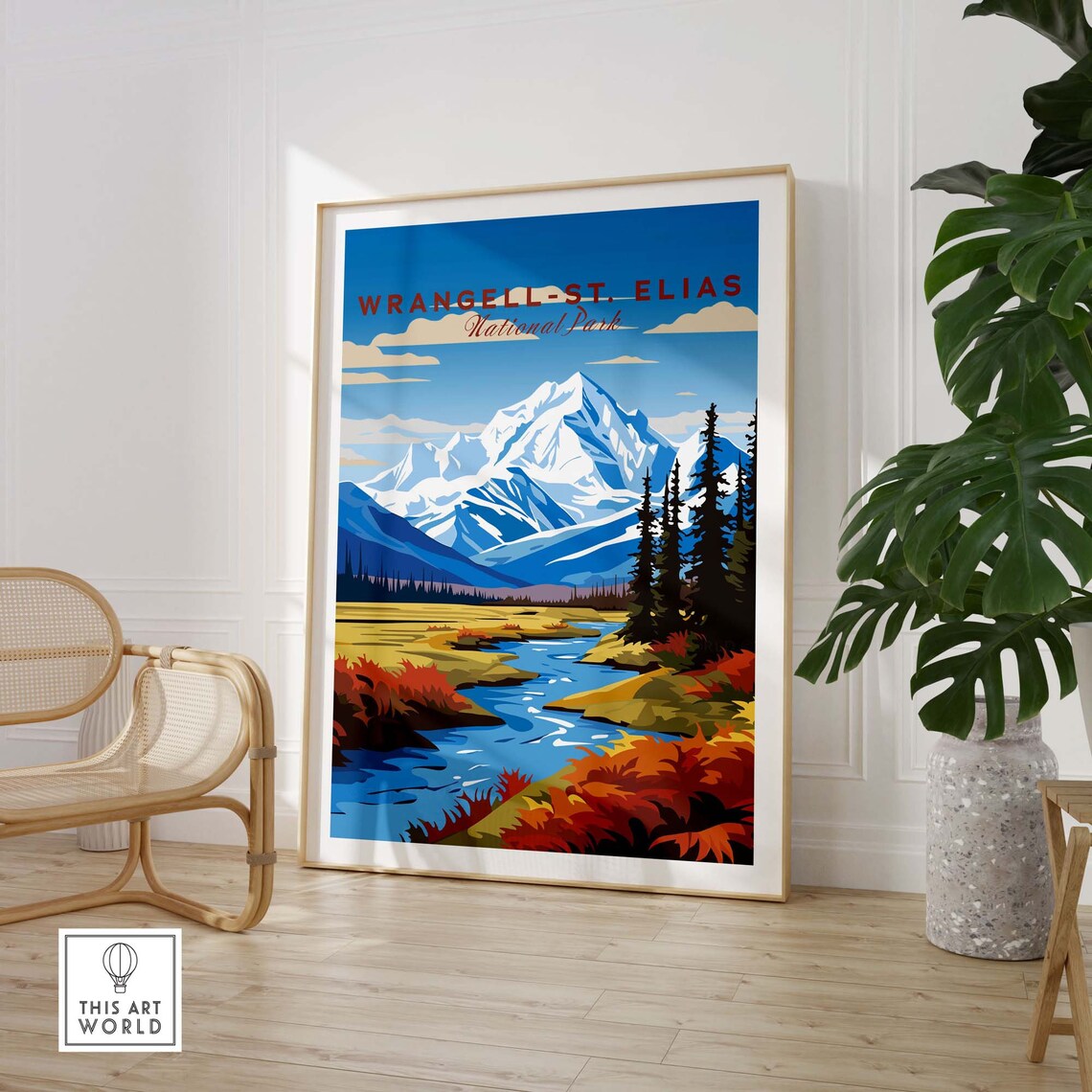 Wrangell St Elias National Park Alaska Glacier Peak River Poster - Image 3
