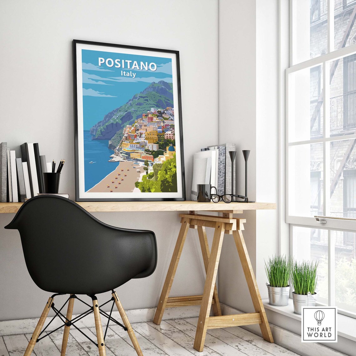 Positano Vintage Travel Poster, Italy Wall Art - Image 4