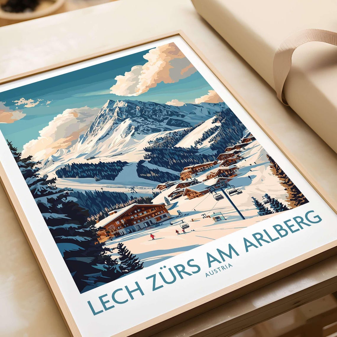 Lech Zrs Am Arlberg Ski Poster, Austria Winter Sports