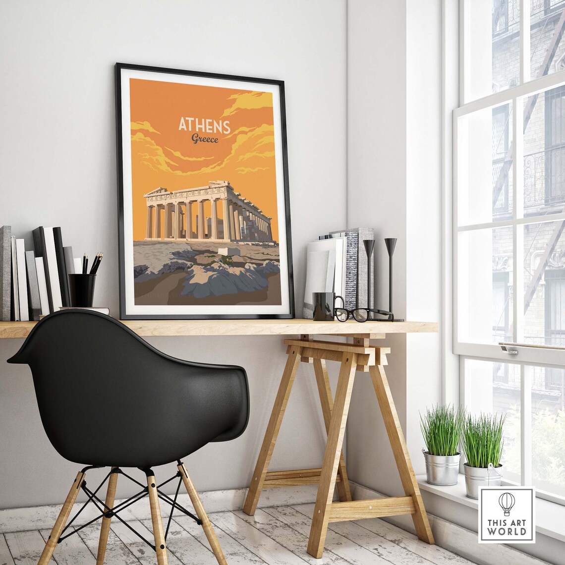 Athens Greece Travel Poster, Greek Wall Art Print - Image 4