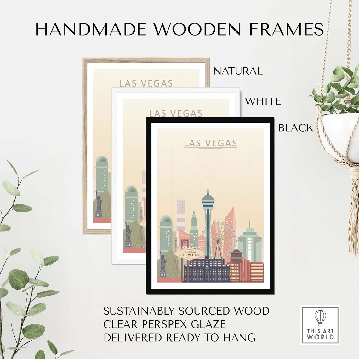 Las Vegas Skyline Travel Poster, Cityscape Wall Art - Image 2