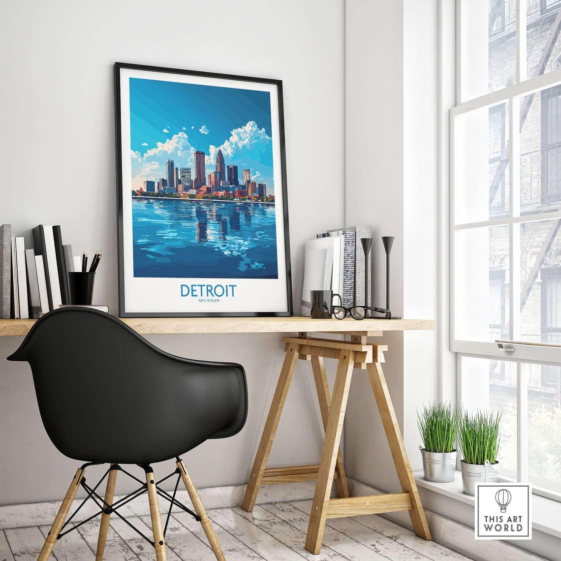 Detroit Travel Poster, Michigan Wall Art - Image 4