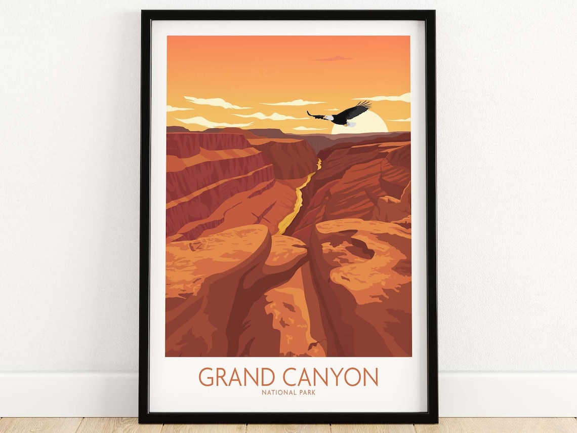 Grand Canyon National Park Travel Poster, Wall Art Print