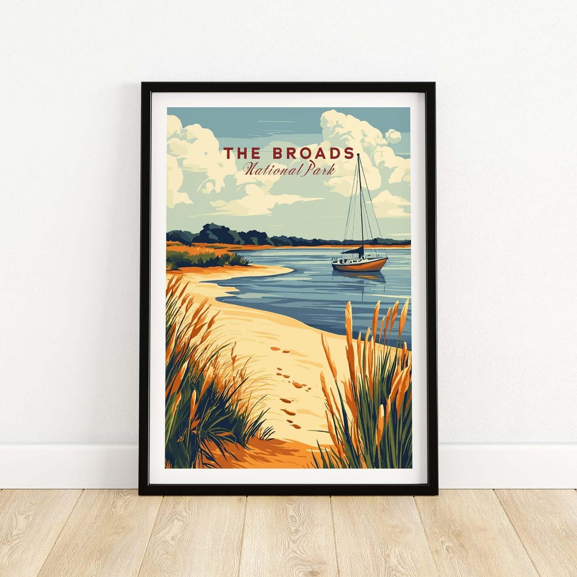 The Broads National Park Print Wall Art Travel Poster Home Decor Artwork Gift Illustration Lover